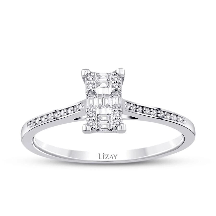 0.13 Carat Diamond Baguette Ring