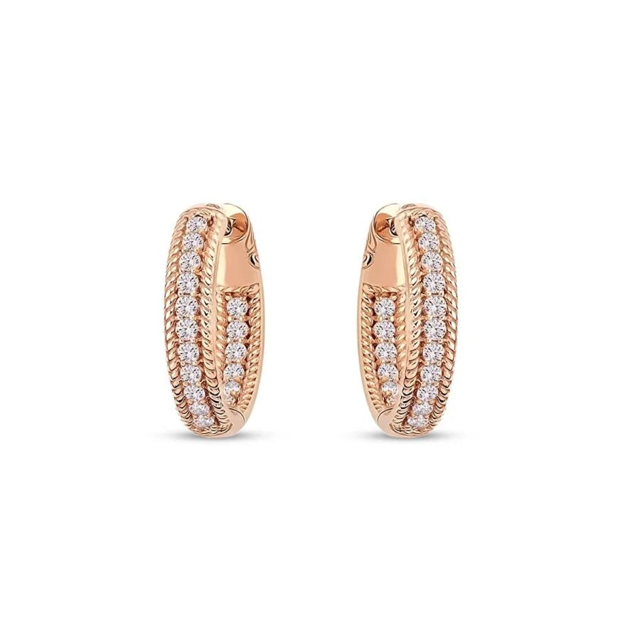 0.98 Carat Diamond Hoop Earrings