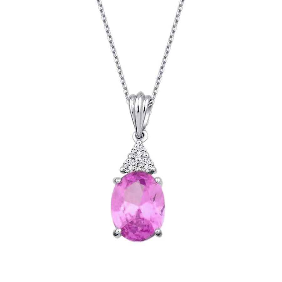Halskette mit 2,03 Karat Diamanten und rosa Saphir