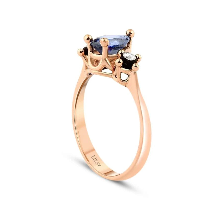 1,68 Karat Diamant-Saphir-Ring