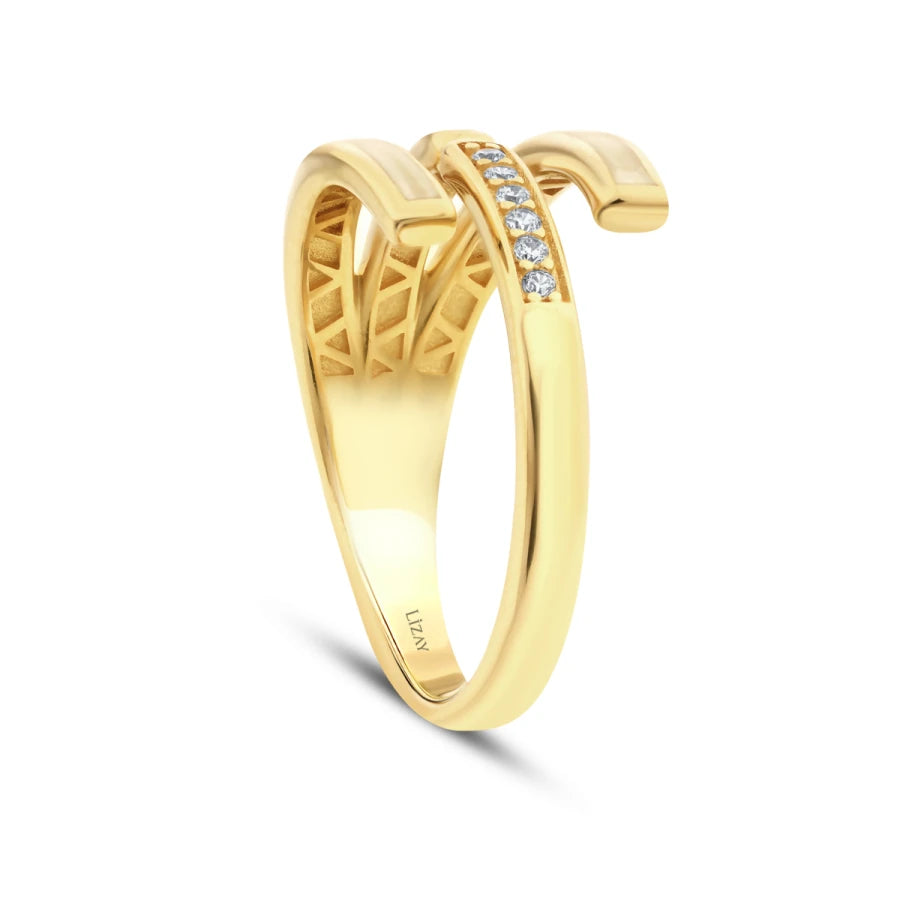 Gold Enameled Spiral Ring