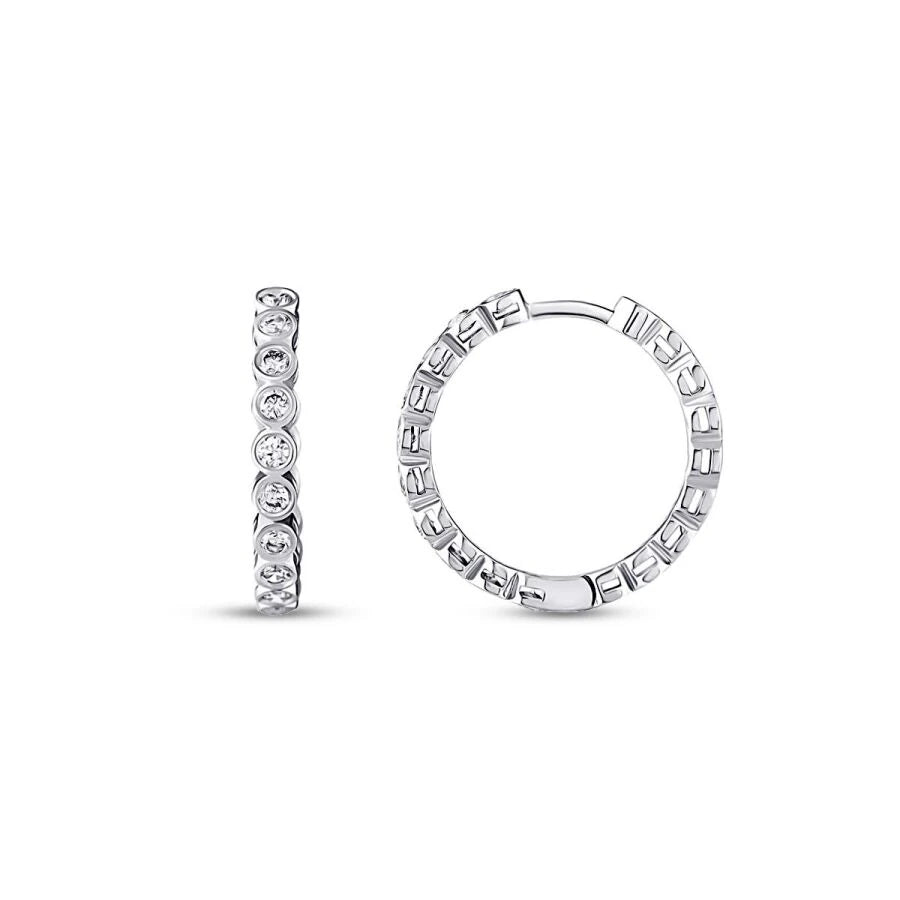 0.43 Carat Diamond Hoop Earrings