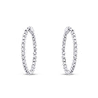 1.42 Carat Diamond Hoop Earrings