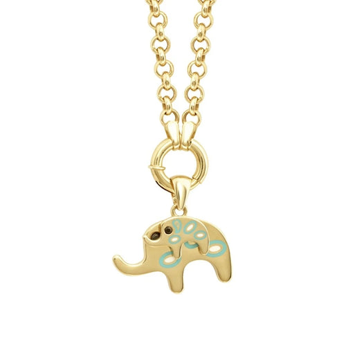 Gold Double Elephant Necklace
