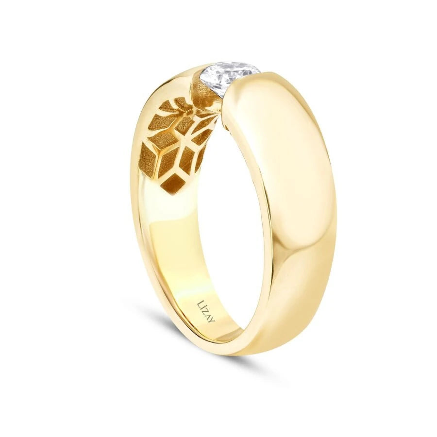 Gold Stone Twist Ring