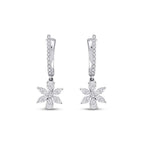 0.94 Carat Diamond Flower Earrings