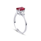 1.20 Carat Diamond Baguette Ruby Ring