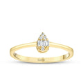 0.08 Carat Diamond Baguette Pear Ring