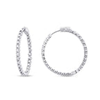 1.42 Carat Diamond Hoop Earrings