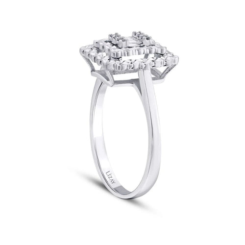 0.08 Carat Diamond Baguette Ring