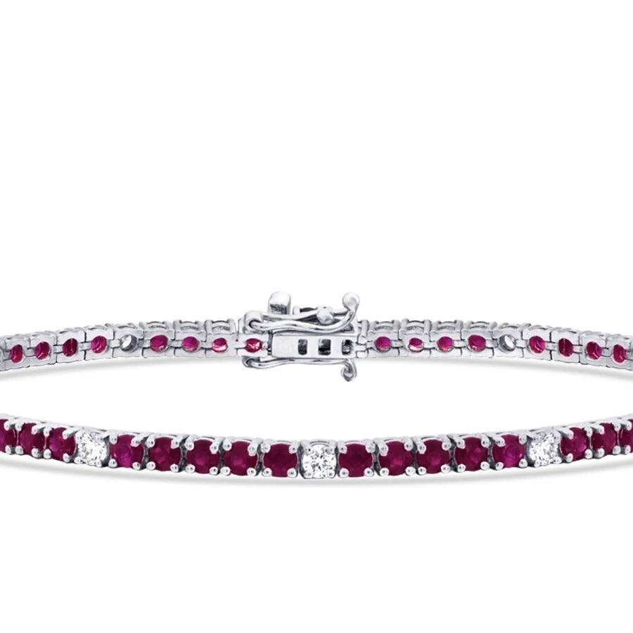 3,92 Karat Diamant-Rubin-Armband