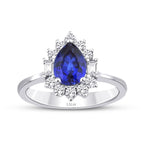 1.91 Carat Diamond Baguette Sapphire Ring