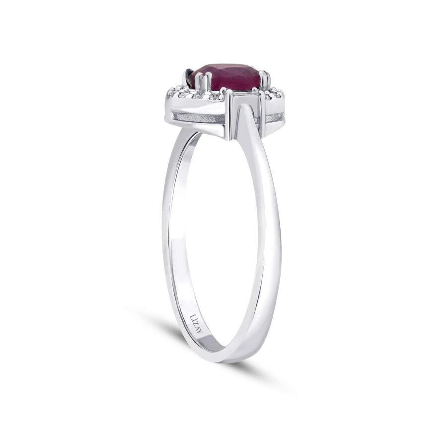 0.95 Carat Diamond Ruby Ring