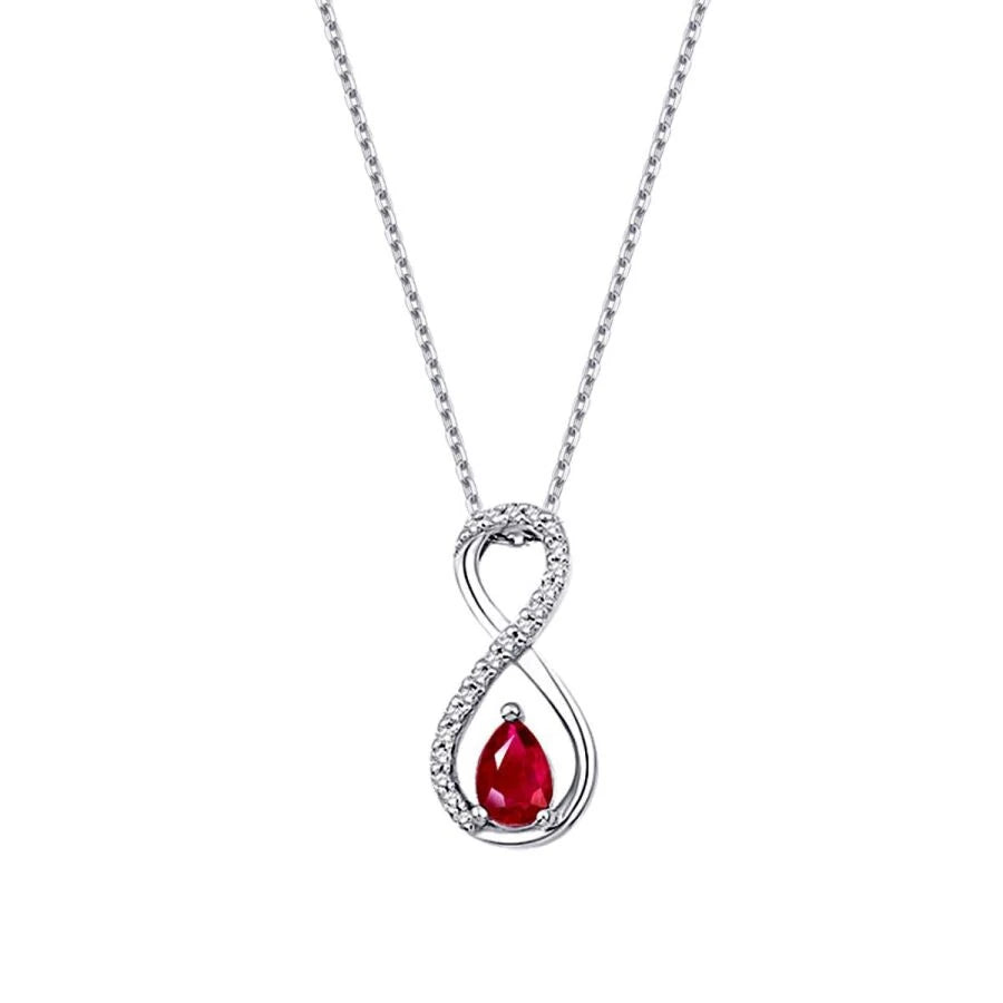 0.69 Carat Diamond Infinity Ruby Necklace