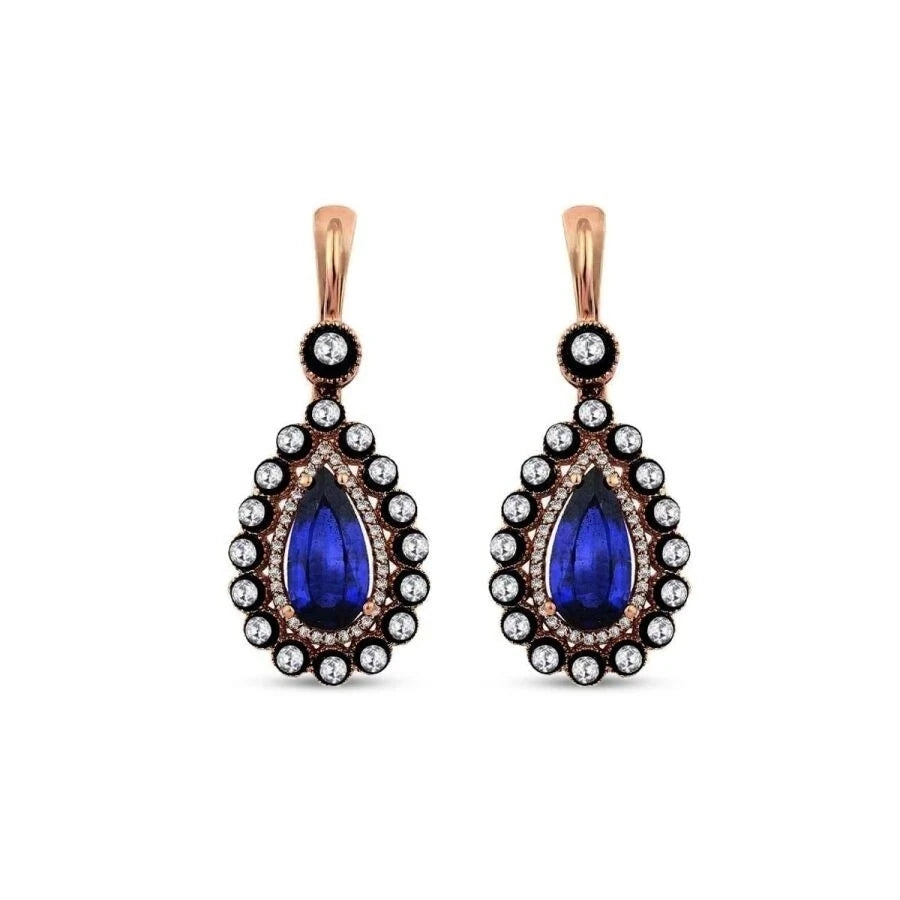 5.18 Carat Diamond Sapphire Earrings