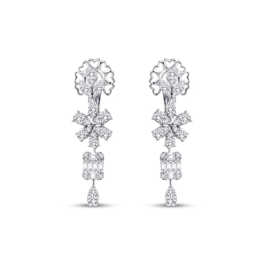 2.66 Carat Diamond Baguette Earrings