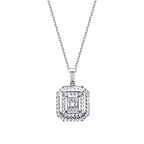 0.07 Carat Diamond-Effect Baguette Necklace