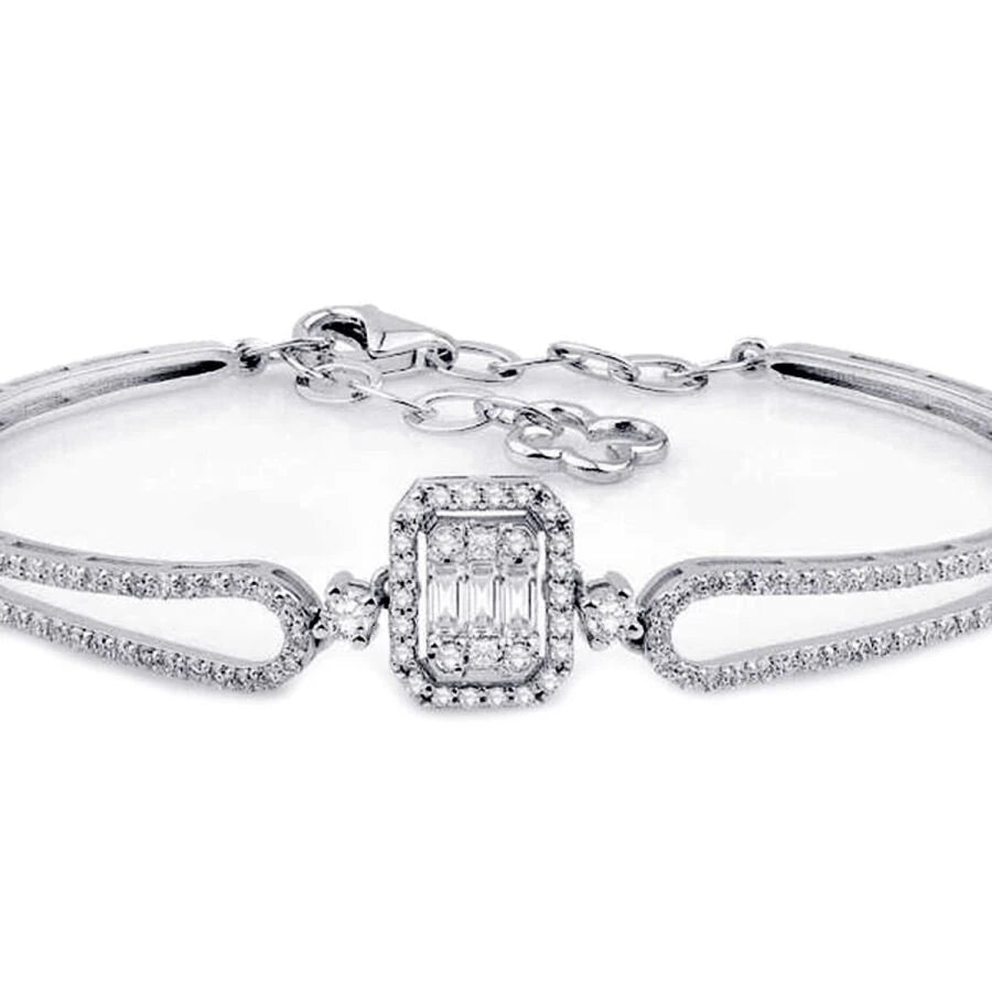 1.16 Carat Diamond Baguette Bangle
