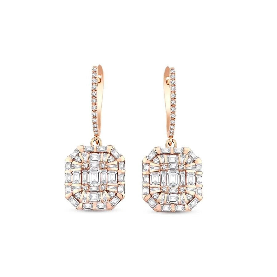 1.72 Carat Diamond Baguette Earrings