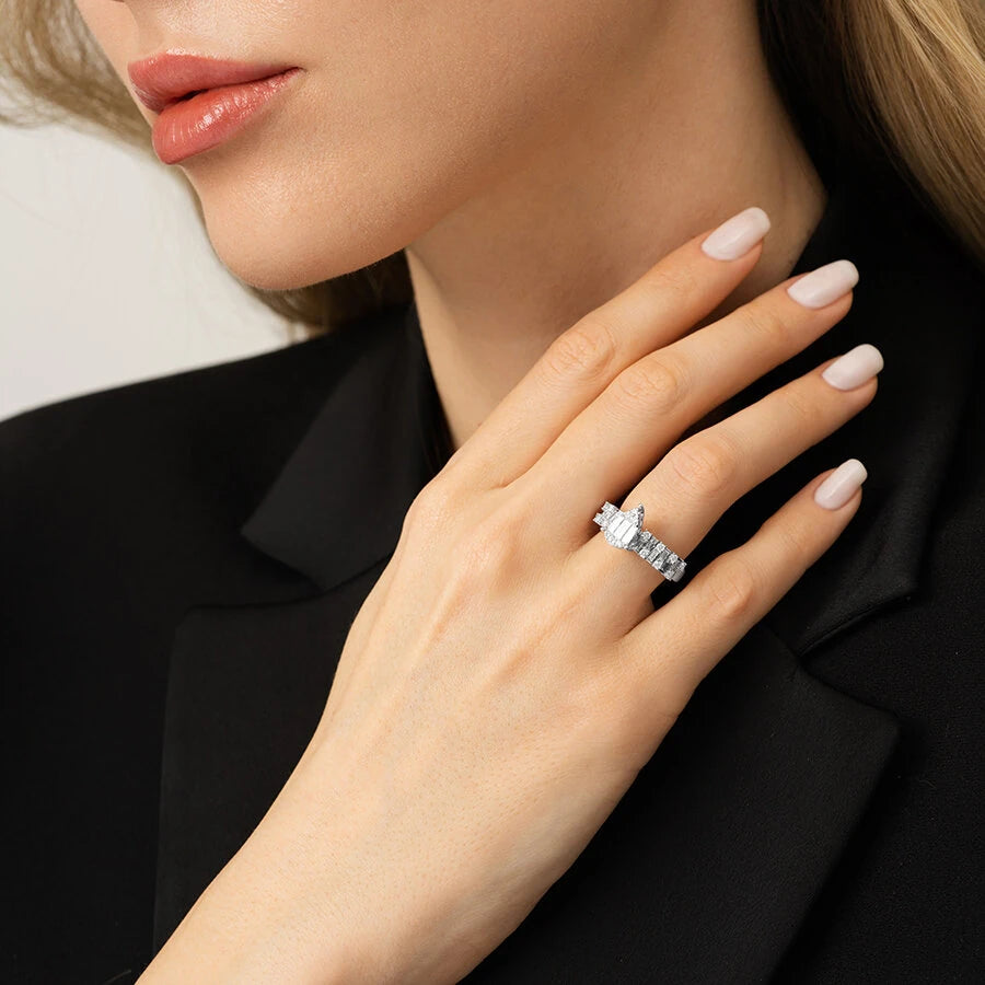 0.97 Carat Diamond Baguette Ring