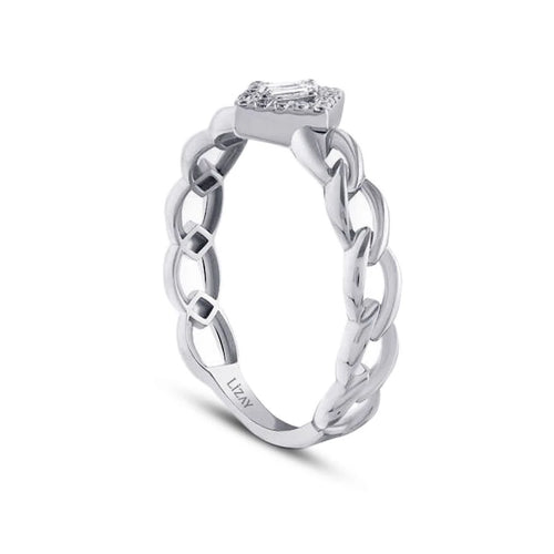 0.10 Carat Diamond Chain Baguette Ring