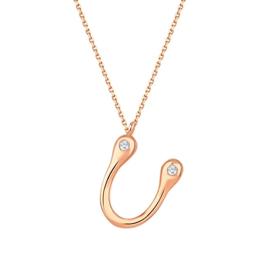 Halskette mit U-förmigem Diamanten (0,04 Karat)