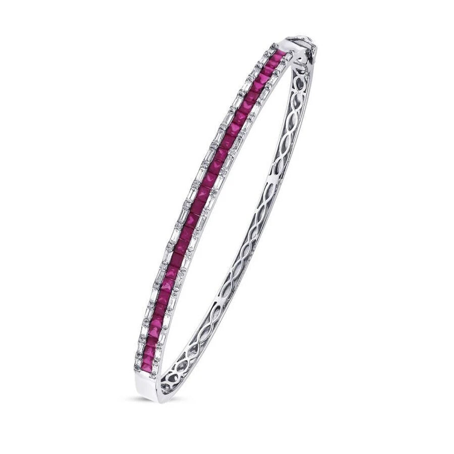 2.36 Carat Diamond Ruby Bangle