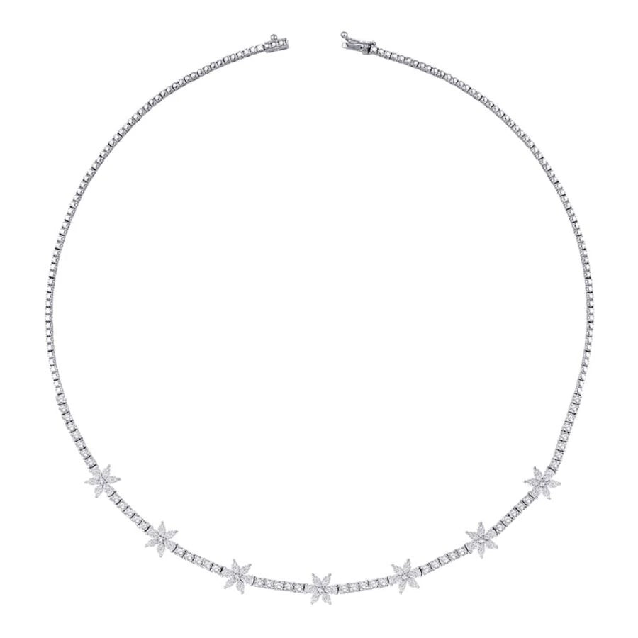 4,88 Karat Diamant-Blumenhalsband