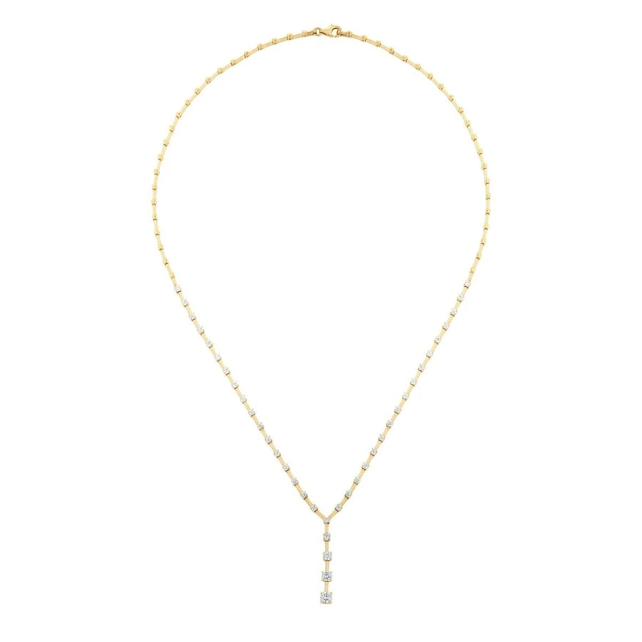 Gold Row Stone Necklace