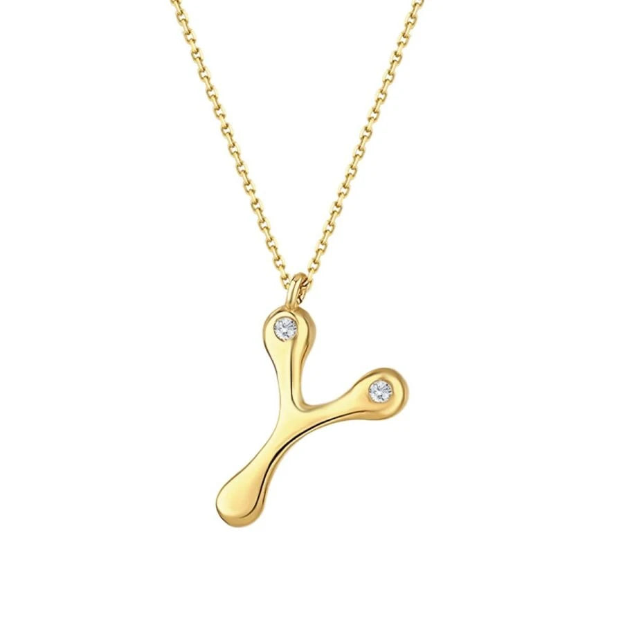 Halskette mit Y-förmigem Diamanten (0,04 Karat)