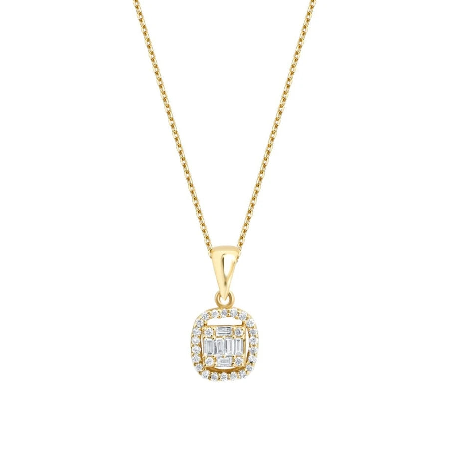 0.16 Carat Diamond Baguette Necklace