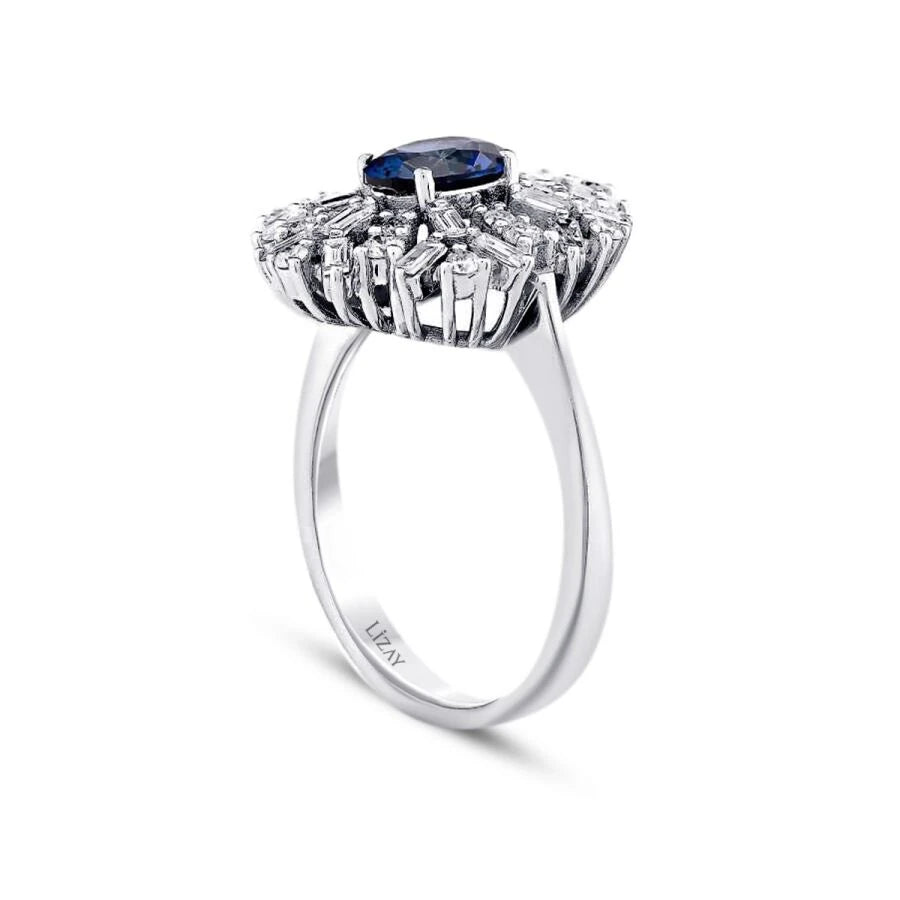1,80 Karat Diamant-Saphir-Ring