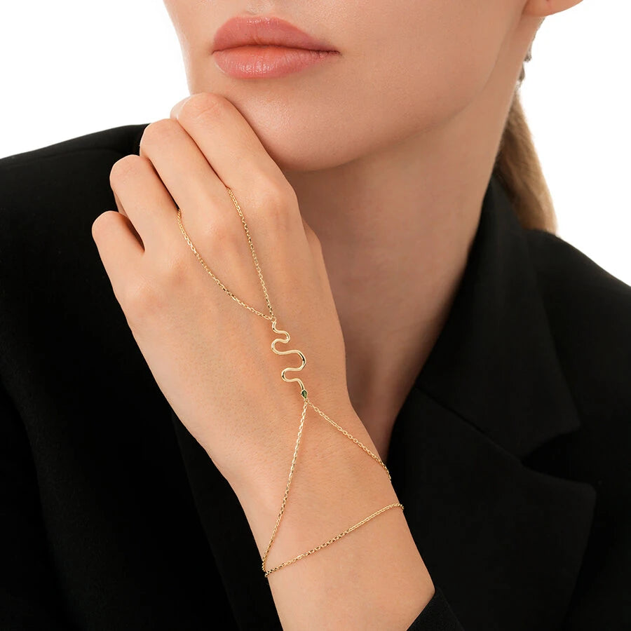 Armband aus Gold mit Schlangenhandkette