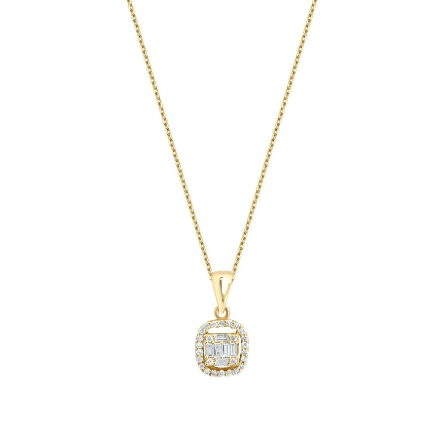0.16 Carat Diamond Baguette Necklace