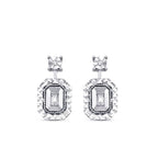 0.09 Carat Diamond-Effect Baguette Earrings