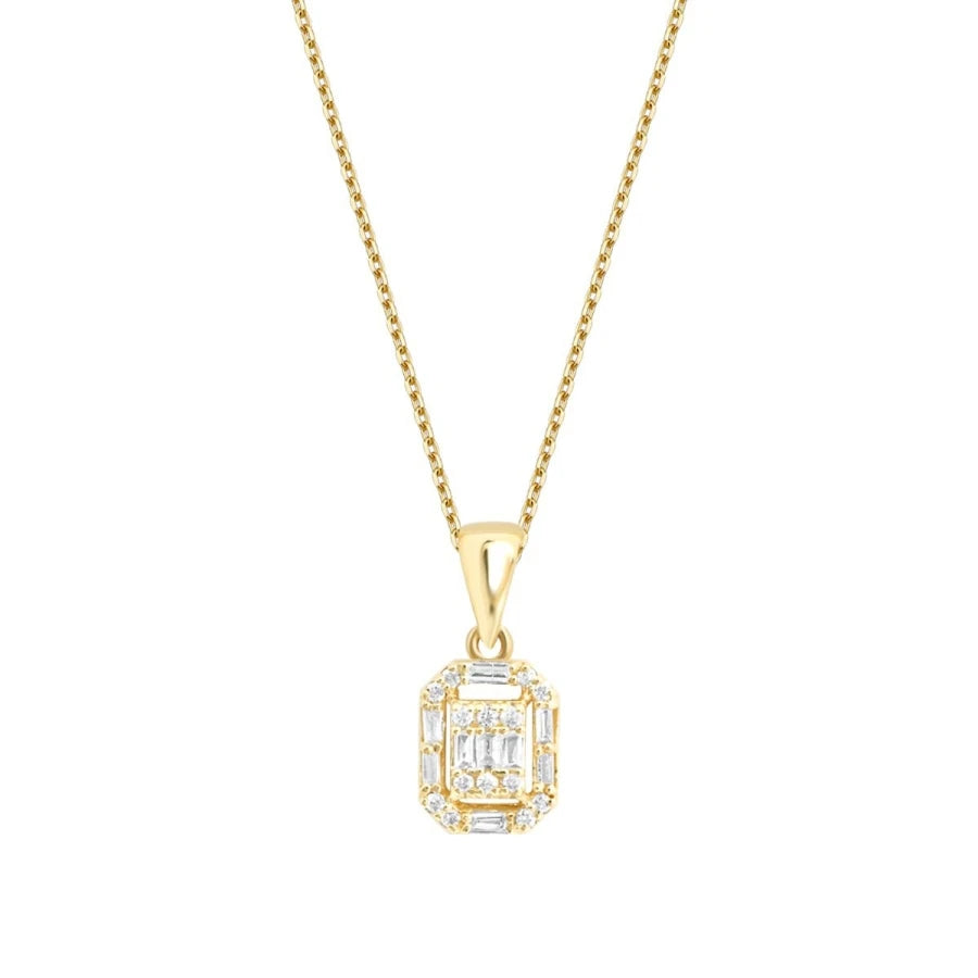 0.14 Carat Diamond Baguette Necklace