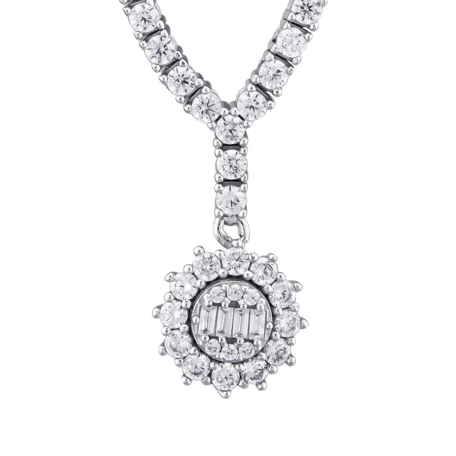 Gold Tennis Baguette Necklace