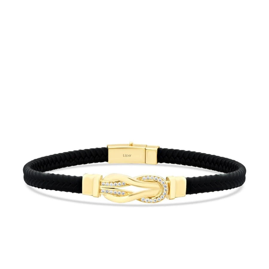 Gold Stone Infinity Men’s Bracelet