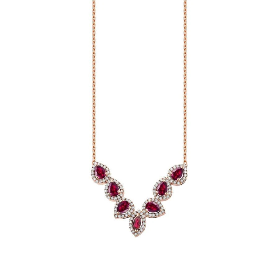 1.66 Carat Diamond Ruby Necklace