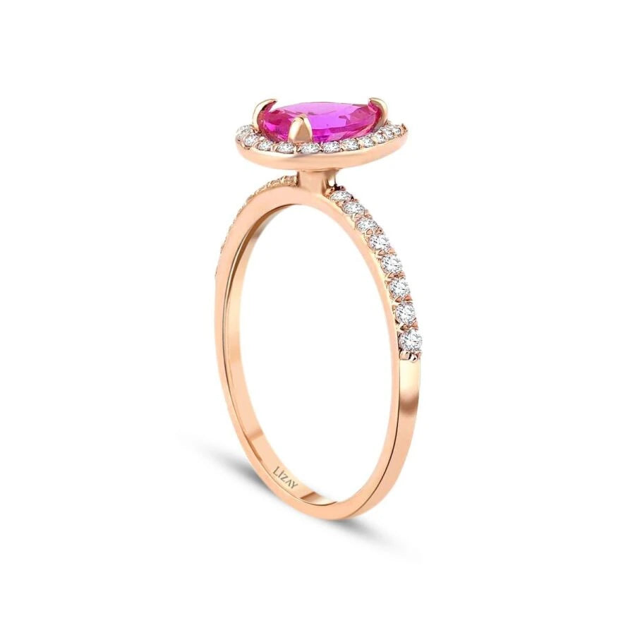 Ring mit 1,10 Karat Diamant und farbigem Stein