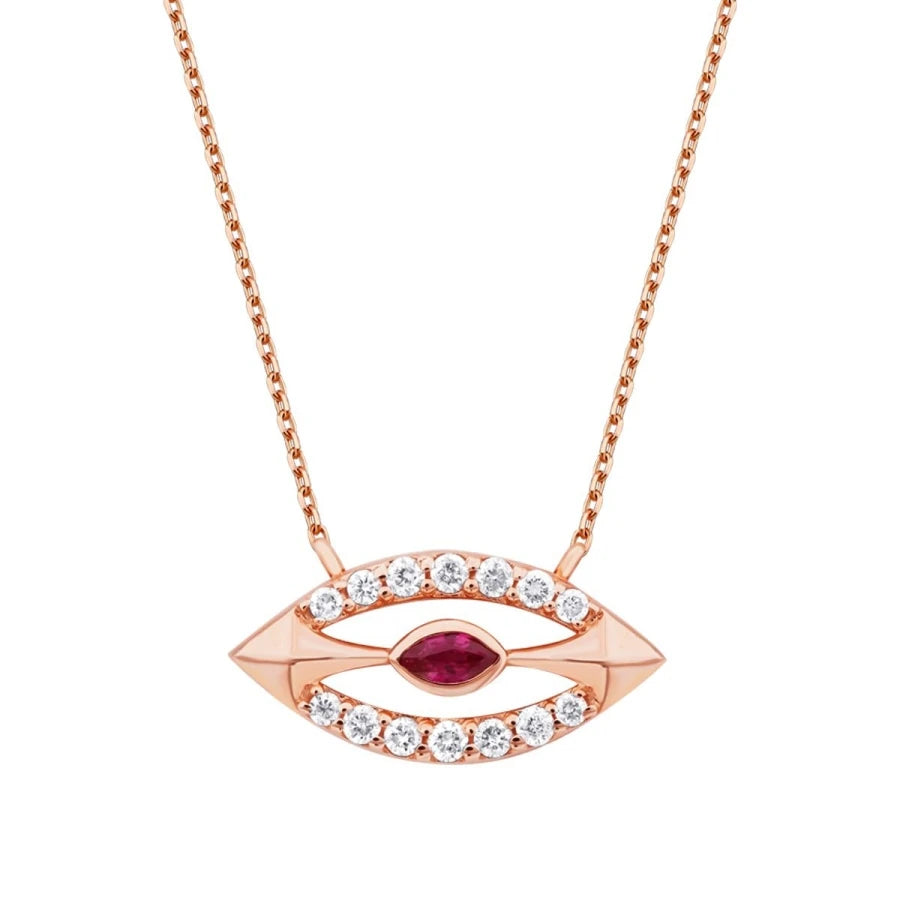 0.31 Carat Diamond Ruby Necklace