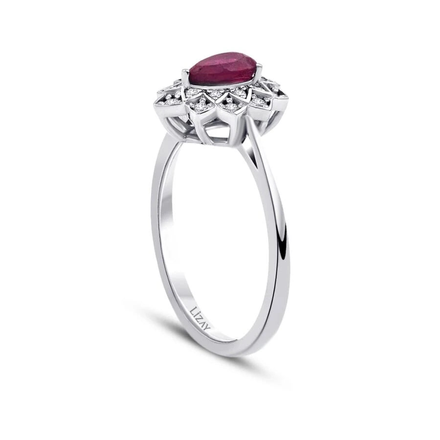 0.70 Carat Diamond Ruby Ring