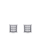 0.11 Carat Diamond Square Earrings