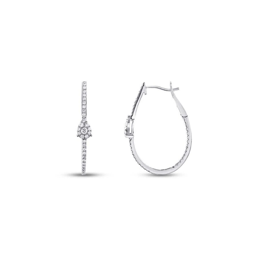 0.70 Carat Diamond Hoop Earrings