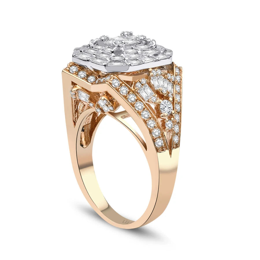 1,86 Karat Diamant-Baguette-Ring