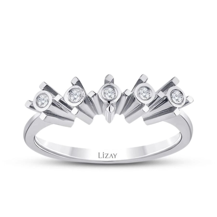 Fünfsteinring mit 0,05 Karat Diamanten