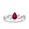0.76 Carat Diamond Pear Ruby Ring