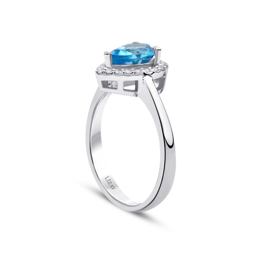 Ring mit 1,27 Karat Diamant und blauem Topas