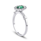 0.71 Carat Diamond Emerald Ring