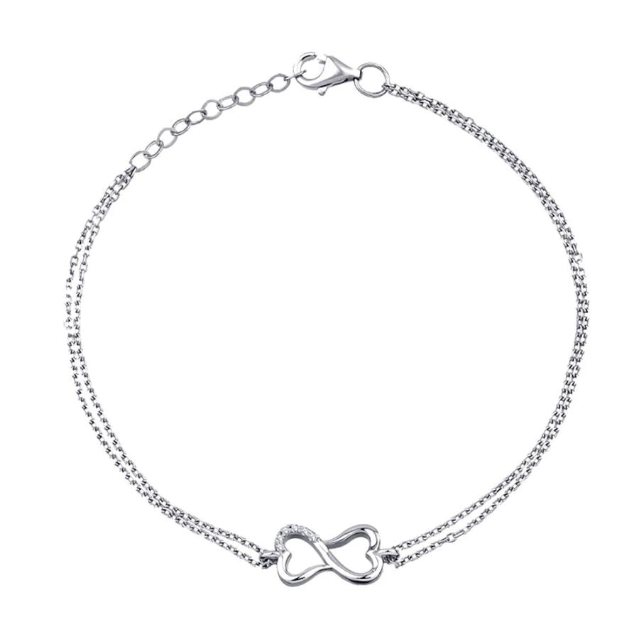 0,03 Karat Diamant-Herz-Unendlichkeitsarmband